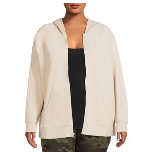 Zip Front Fleece Hoodie Hooded Sweatshirt Jacket